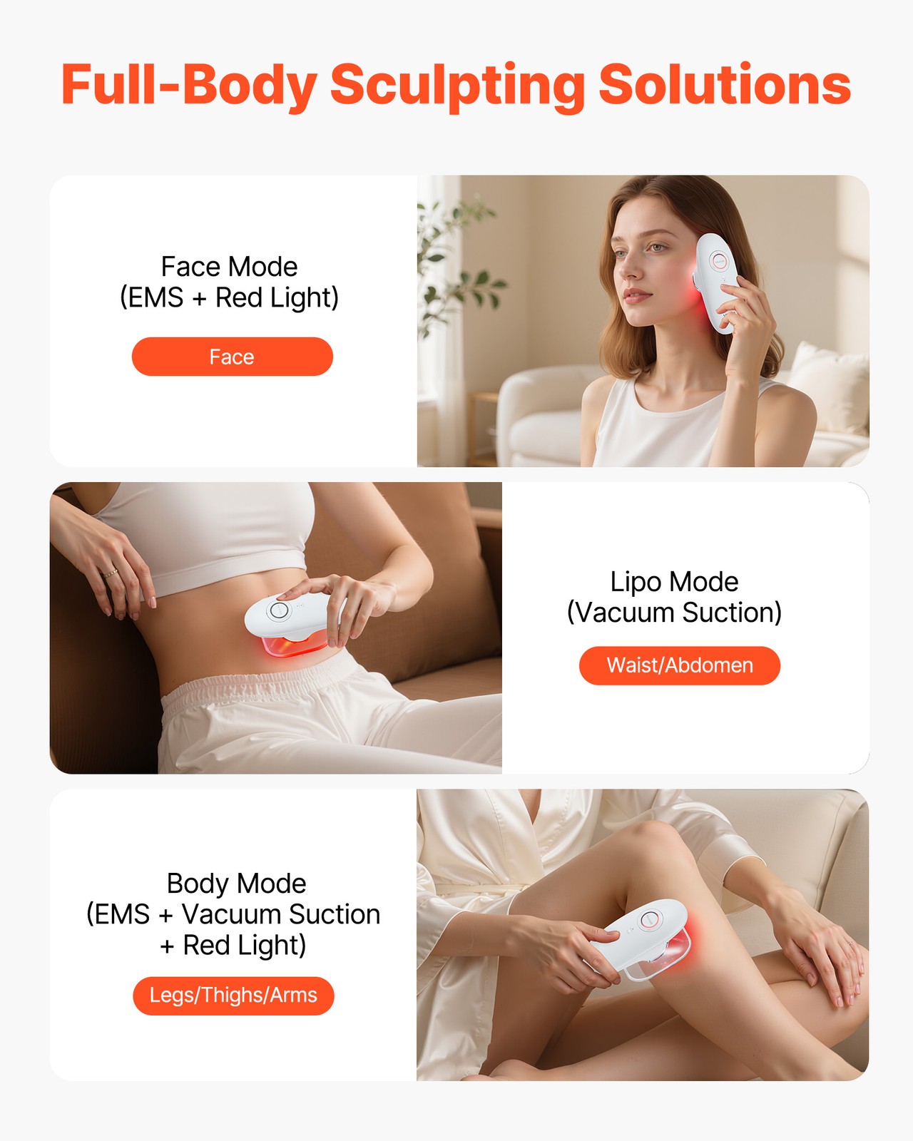 VEVOR Body Sculpting Machine 3-in-1 Electric Cellulite Massager with 3 Modes