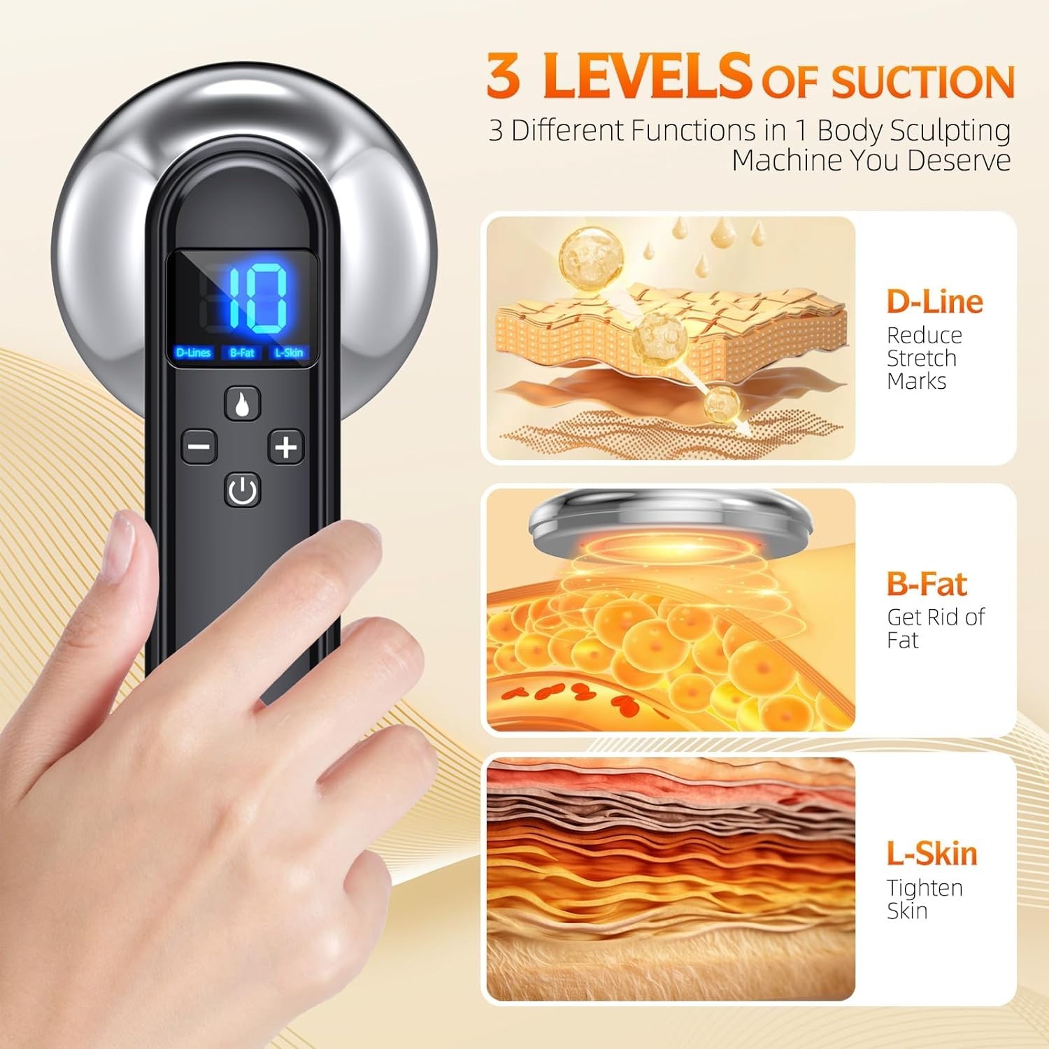 Portable Handheld Cellulite Massager – Heats Up for Skin Tightening and Slimming