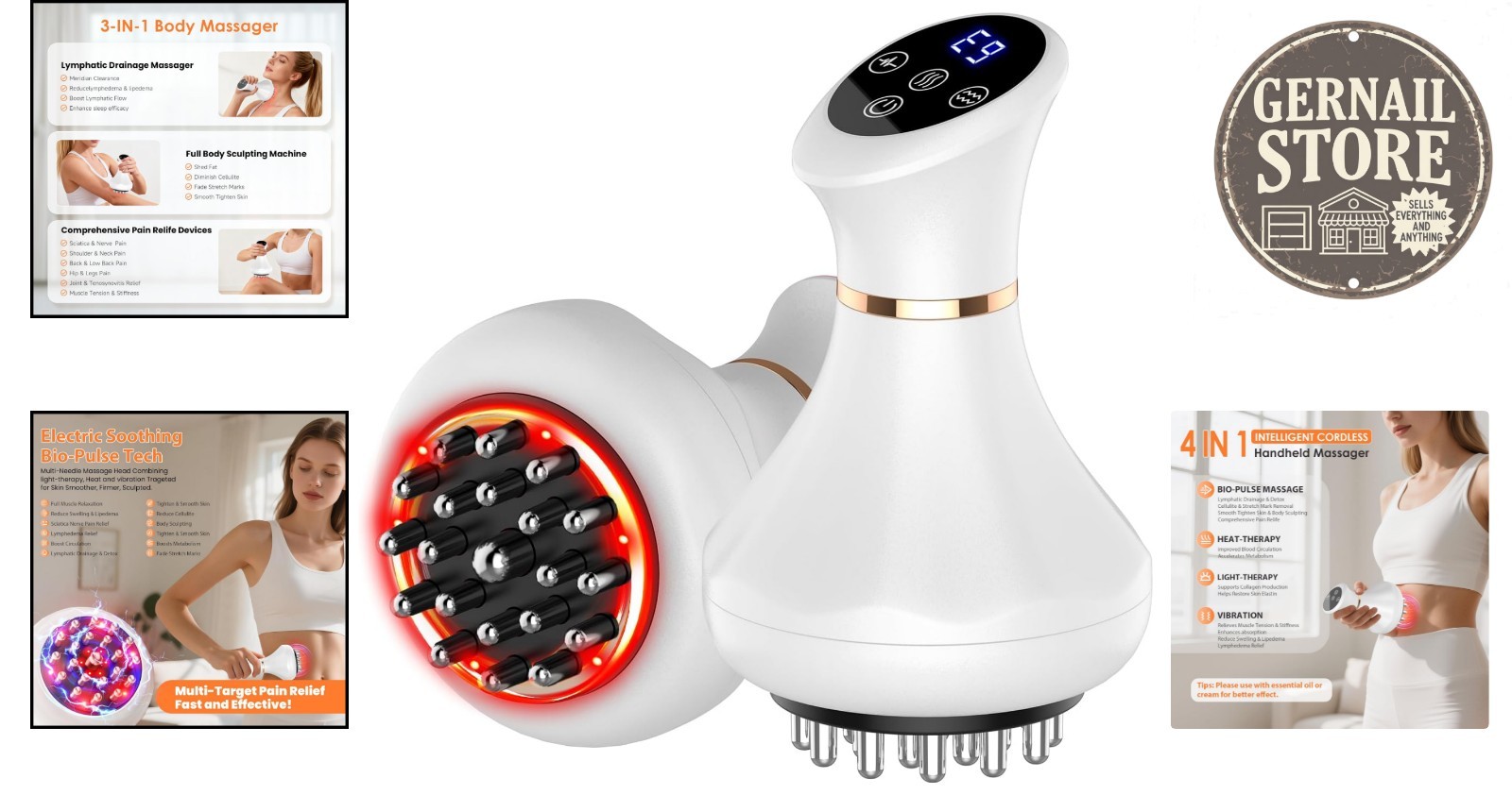 Body Sculpting Machine & Anti-Cellulite Massager: Rechargeable Lymphatic Drai…