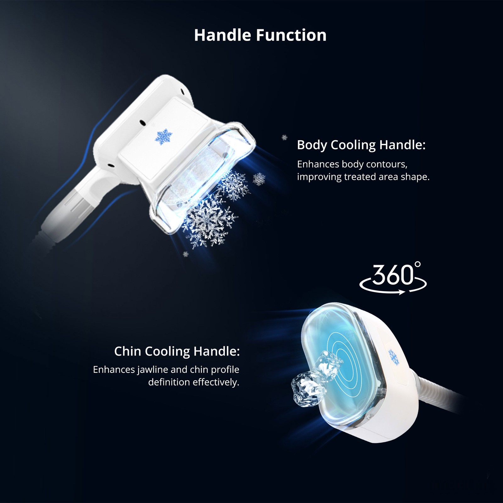 3 Handles Freezing Jawline Building Cool Therapy Body Massager Beauty Machine US