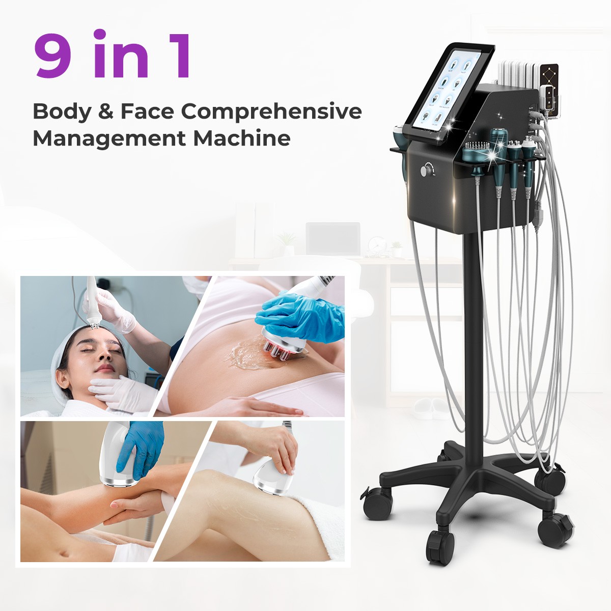 9 in 1 Beauty Machine for Skin Smoothing & Enhance Body Curves Vertical Model US