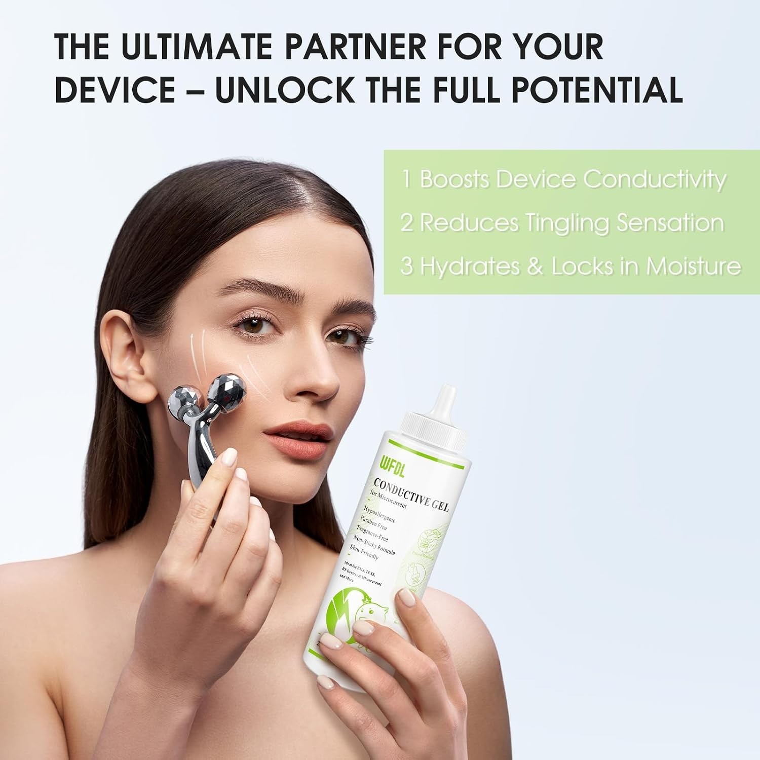 Moisturizing Conductive Gel for EMS, RF & TENS – 8.5 oz Non-Sticky Formula