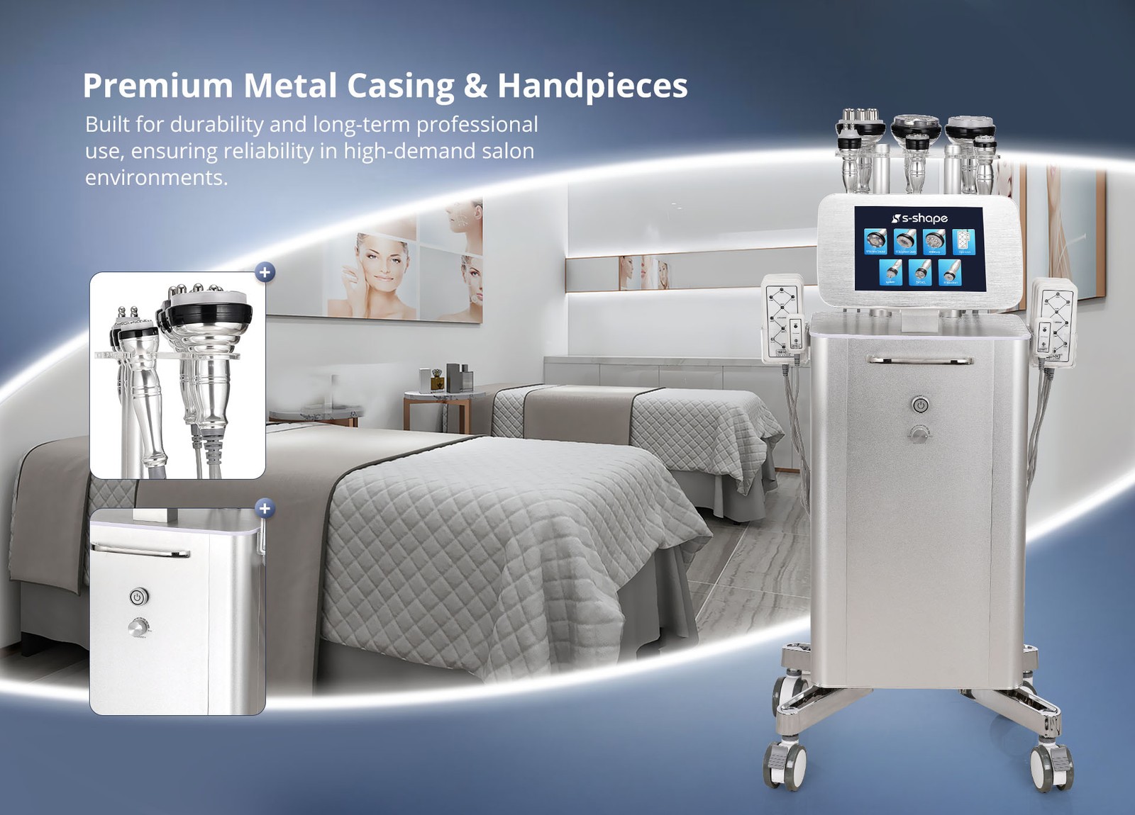 7 Attachments Vertical Spa Machine for Improve Sagging Skin Targeted Body Zones