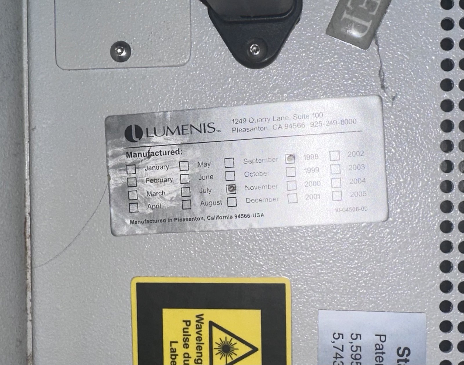 Lumenis Lightsheer Laser, 810 Diode laser, EP Model