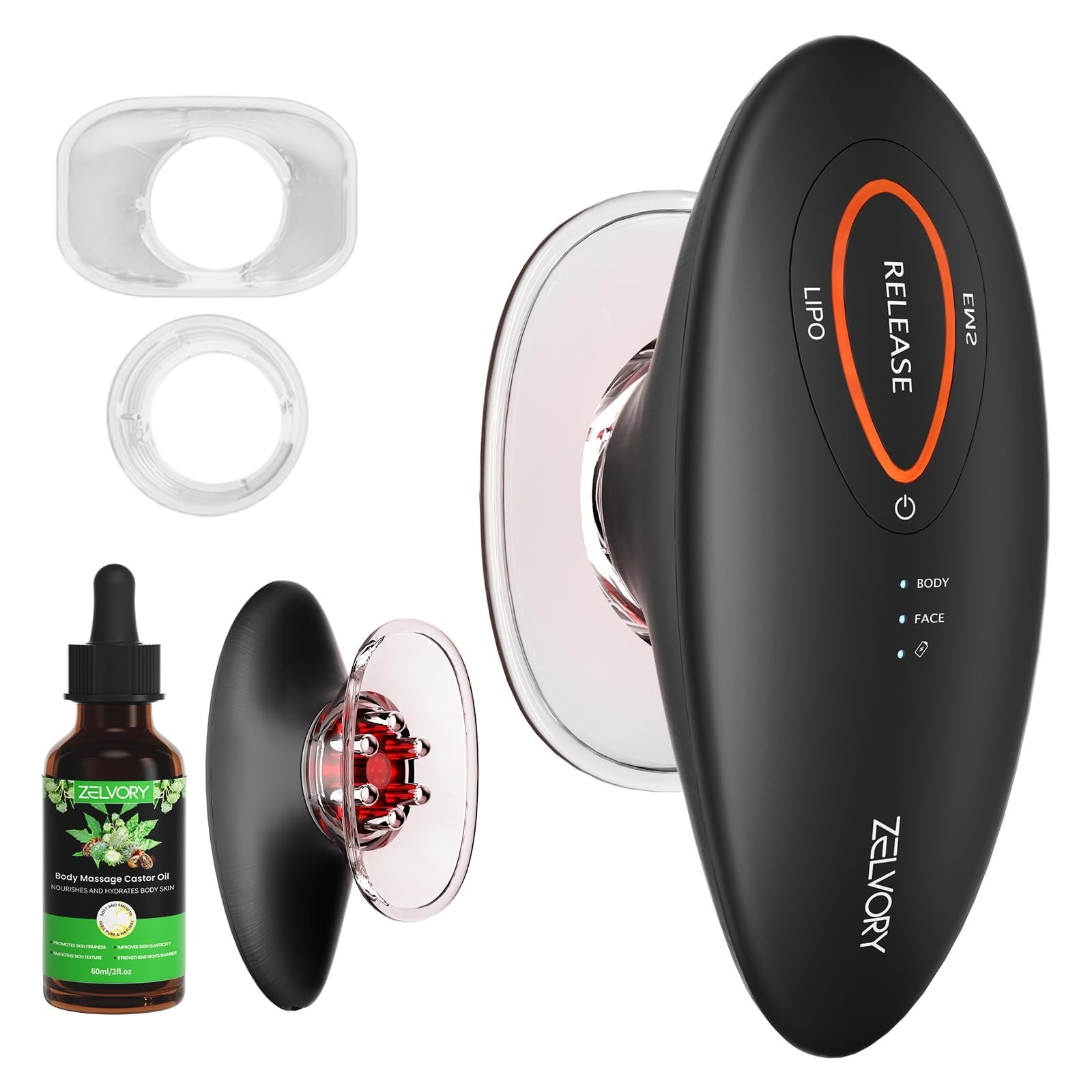 3-in-1 Body Sculpting Device – Red Light, Vacuum Suction & Microcurrent, Celluli