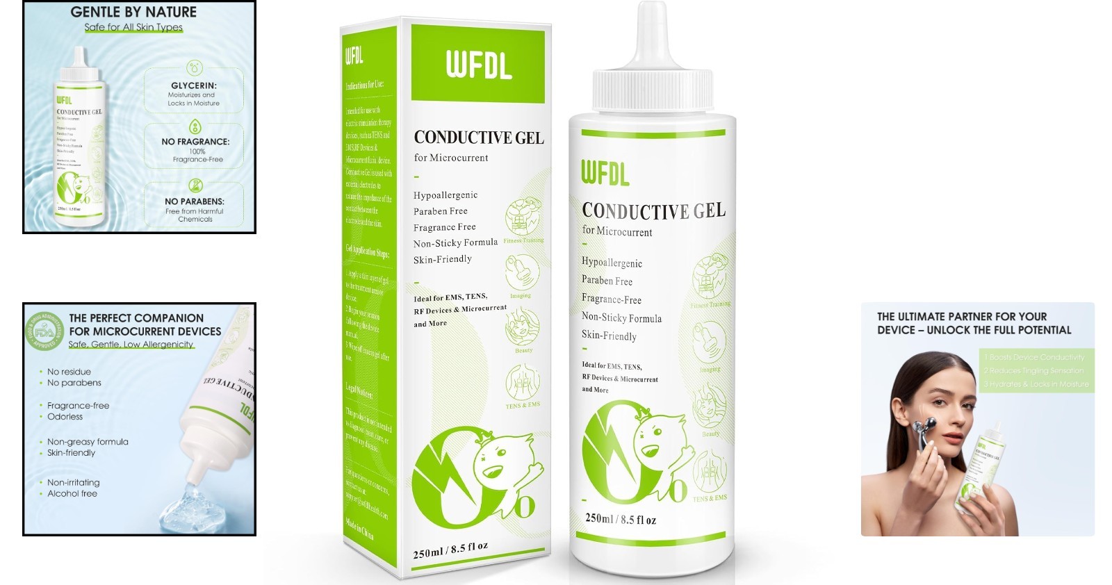 Moisturizing Conductive Gel for EMS, RF & TENS – 8.5 oz Non-Sticky Formula