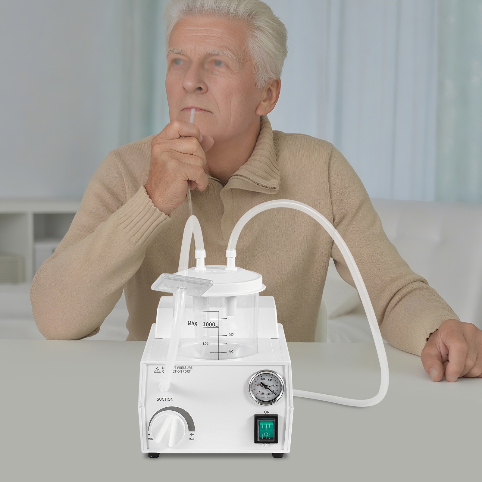 Portable Vacuum Phlegm Quiet Suction Unit Medical Emergency Aspirator Machine