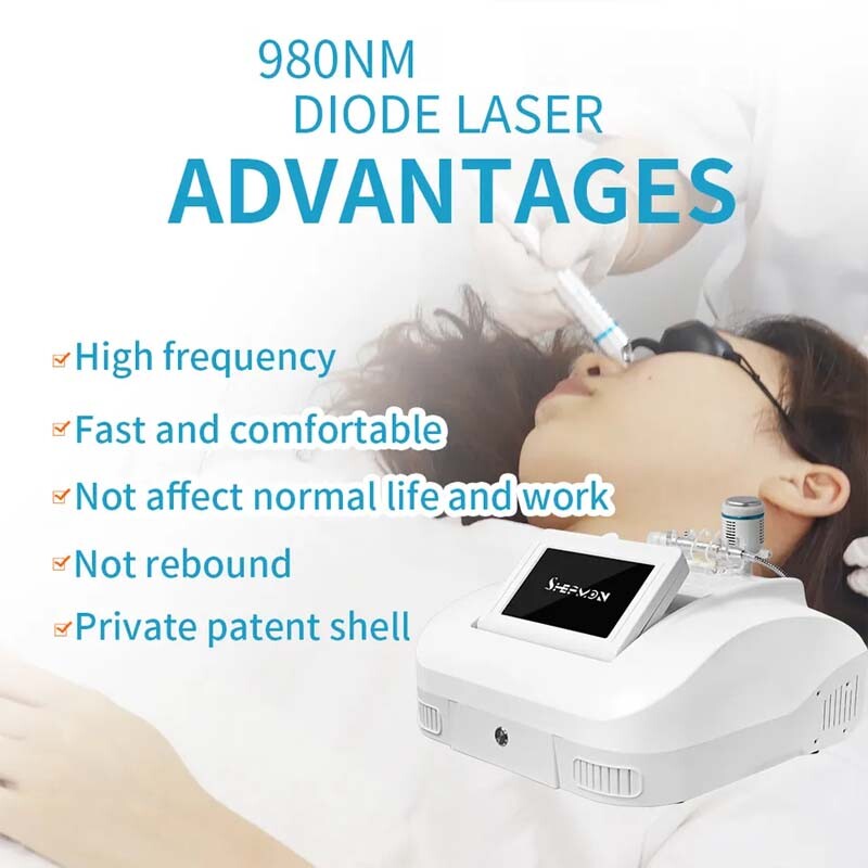 980nm Diode Laser Skin Rejuvenation Machine Spider Veins Facial Redness Reduce