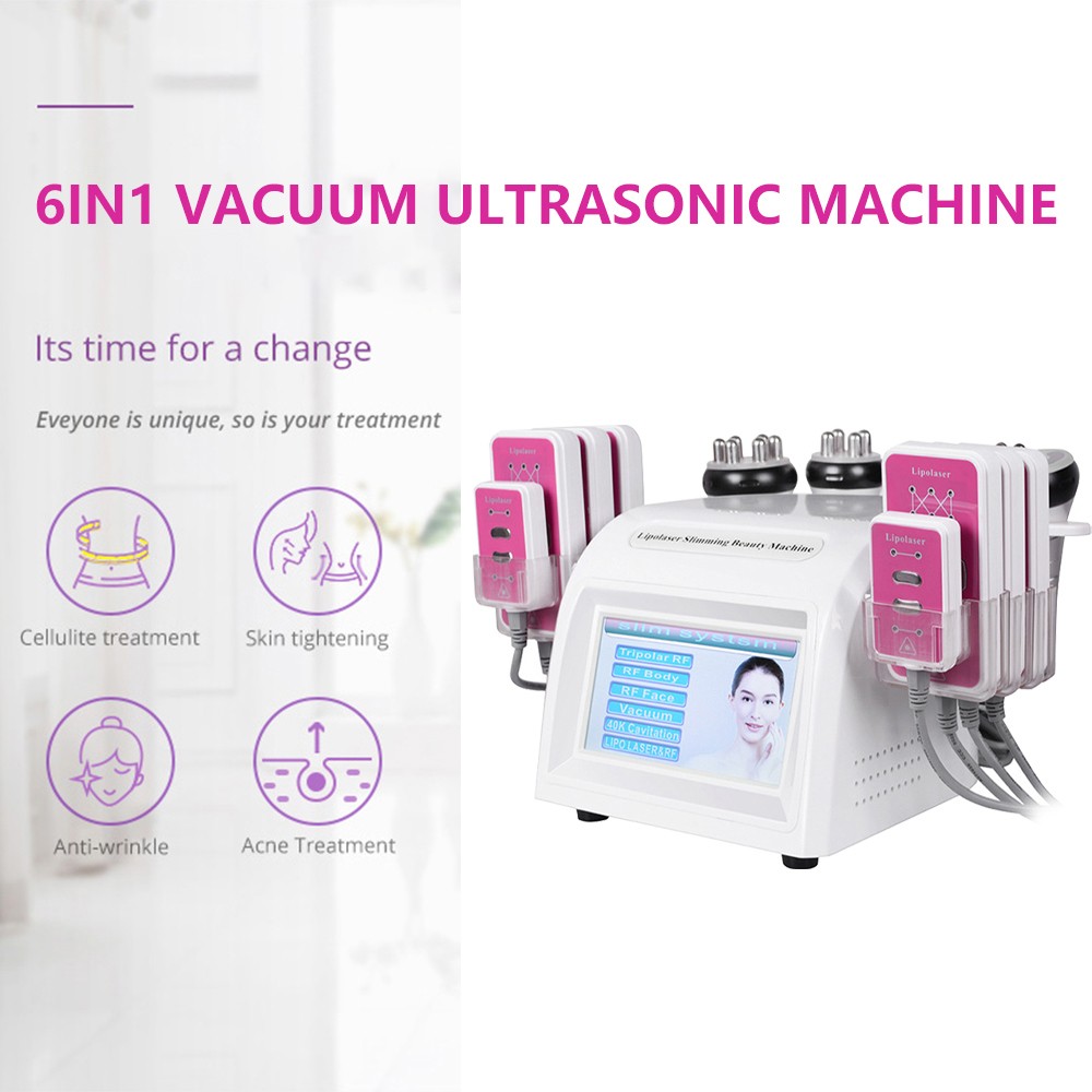 6 in 1 40K Ultrasonic Machine Cavitation Radio Frequency Cellulite Massage Skin