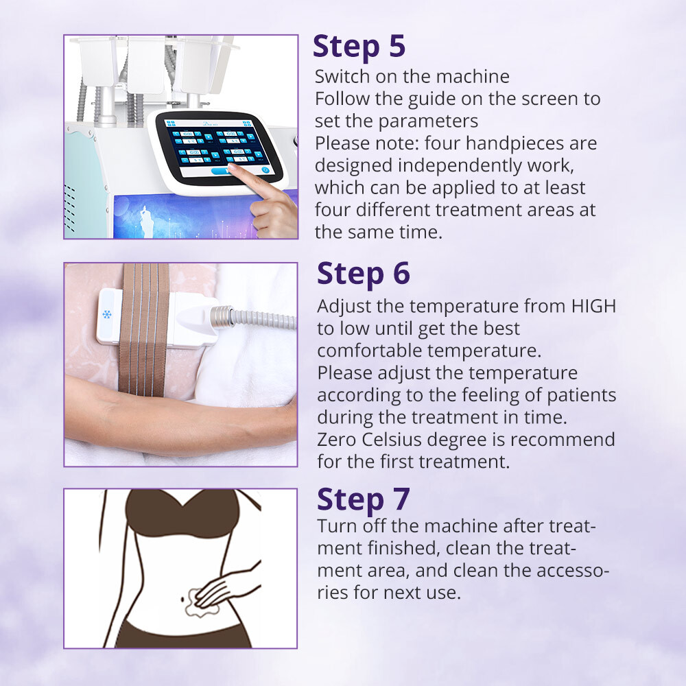 myChway 4 Pads Cold Freezing Cool Therapy Freezing Body Massager Beauty Machine
