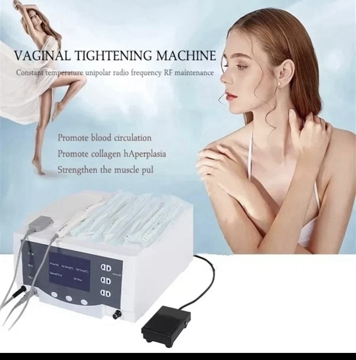Aesthetic Cosmetology Machine Cart w/ Display Screen & Handpiece Cables