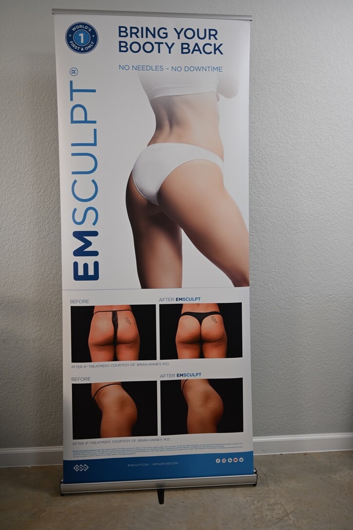 Promotional Retractable Banner BTL EM Sculpt, Standup banner office Marketing