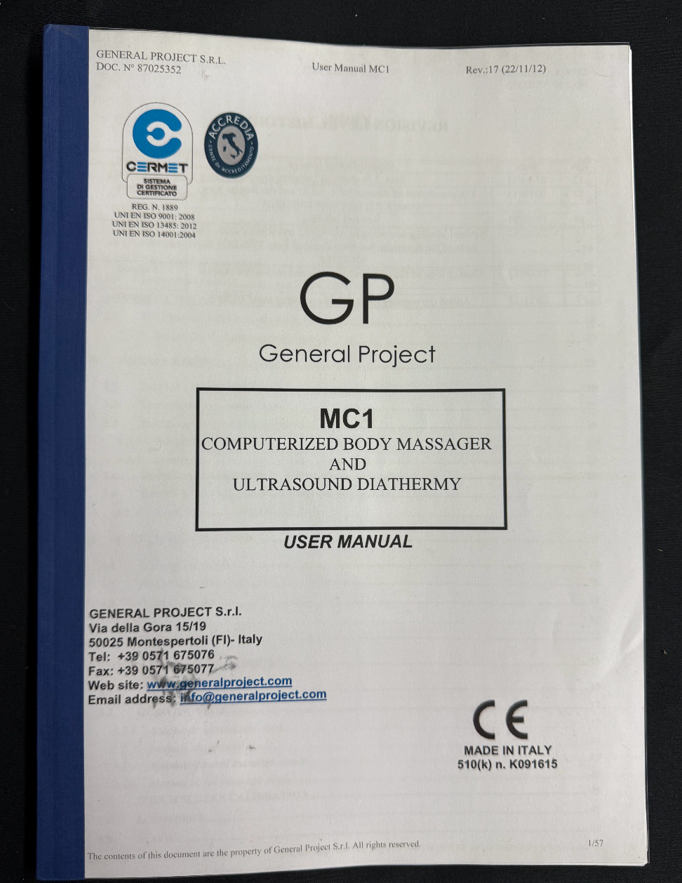 GP General Project MC1 Computerized Body Massager and Ultrasound Diathermy