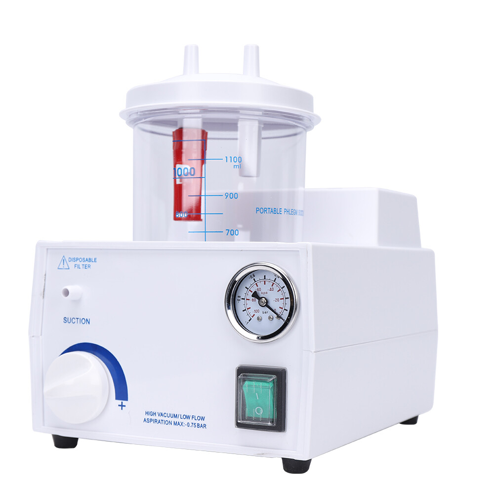 1L Portable Phlegm Suction Unit Emergency Medical Vacuum Aspirator Machine USA