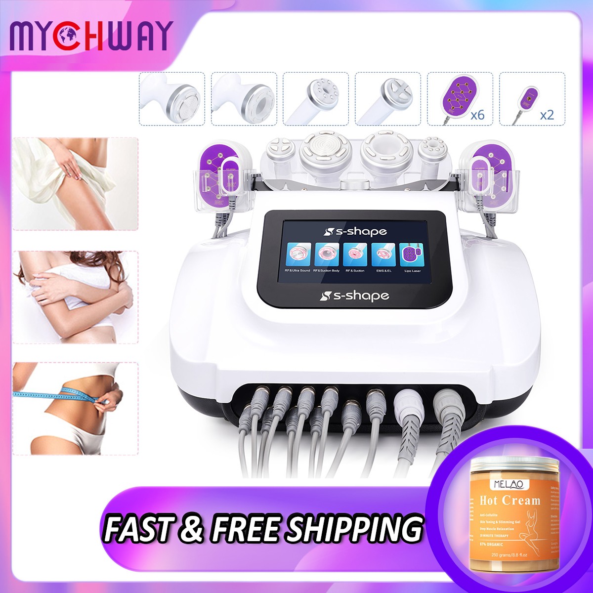 Premium 6 in1 Beauty Machine for Body Line Smoothing Facial Skin Lifting Massage