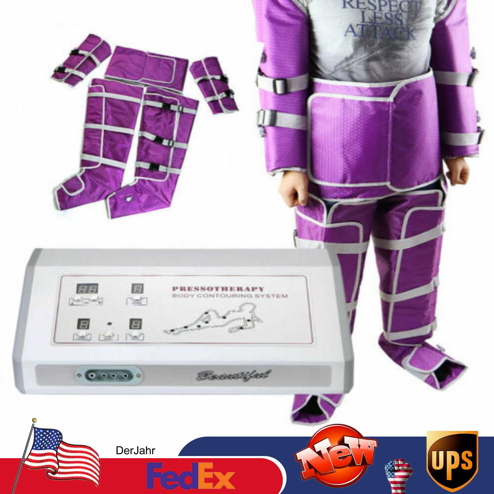 Air Pressure Pressotherapy Lymphatic Machine Massage Body Massage Suit Salon US