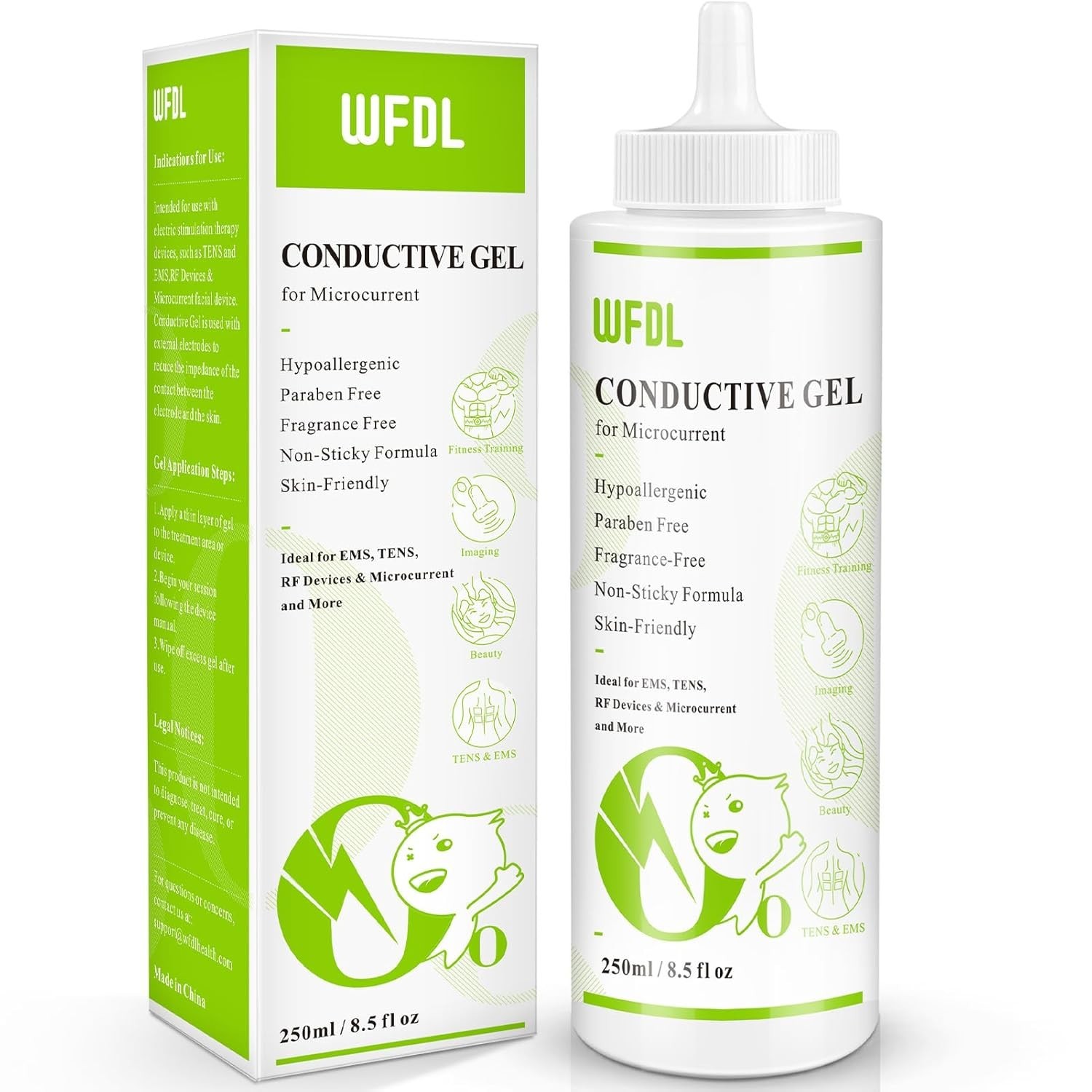 Moisturizing Conductive Gel for EMS, RF & TENS – 8.5 oz Non-Sticky Formula