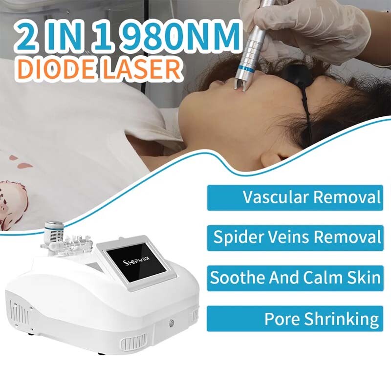 980nm Diode Laser Skin Rejuvenation Machine Spider Veins Facial Redness Reduce