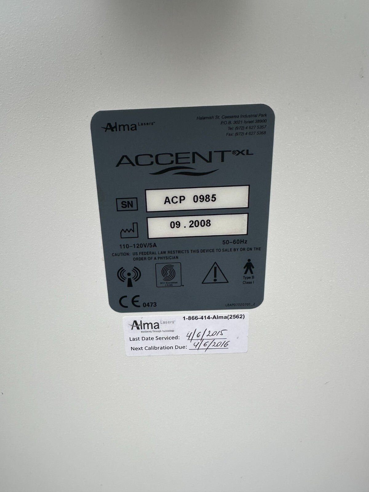 ALMA ACCENT XL LASER SKIN TIGHTENING With 4 HAND PIECES