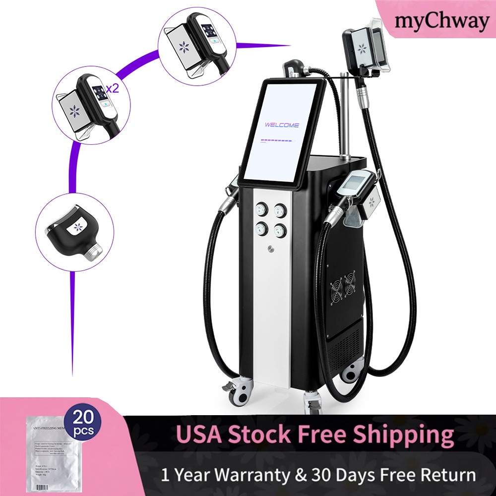 4 Handles Freezing Double Chin Removal Cool Therapy Body Massager Salon Machine