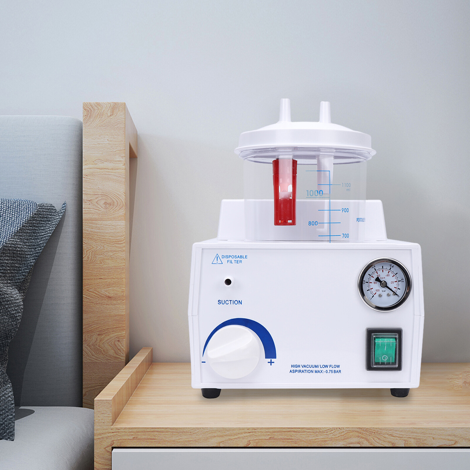 Electric Vacuum Phlegm Quiet Suction Unit Medical Emergency Aspirator Machine