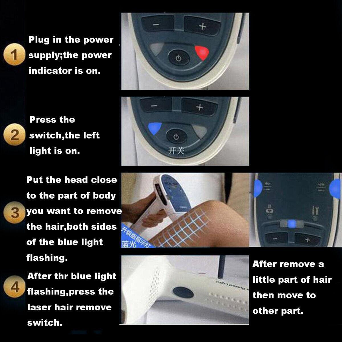 4 in1 Laser IPL Permanent Face &Body Skin Painless Epilator Hair Removal Machine