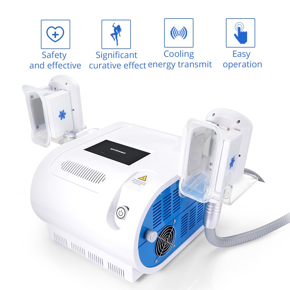 2 Handles Chin Cooling Body Freezing Cold Body Massager Beauty Machine Free Ship