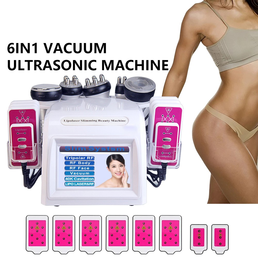 6 in 1 40K Ultrasonic Machine Cavitation Radio Frequency Cellulite Massage Skin