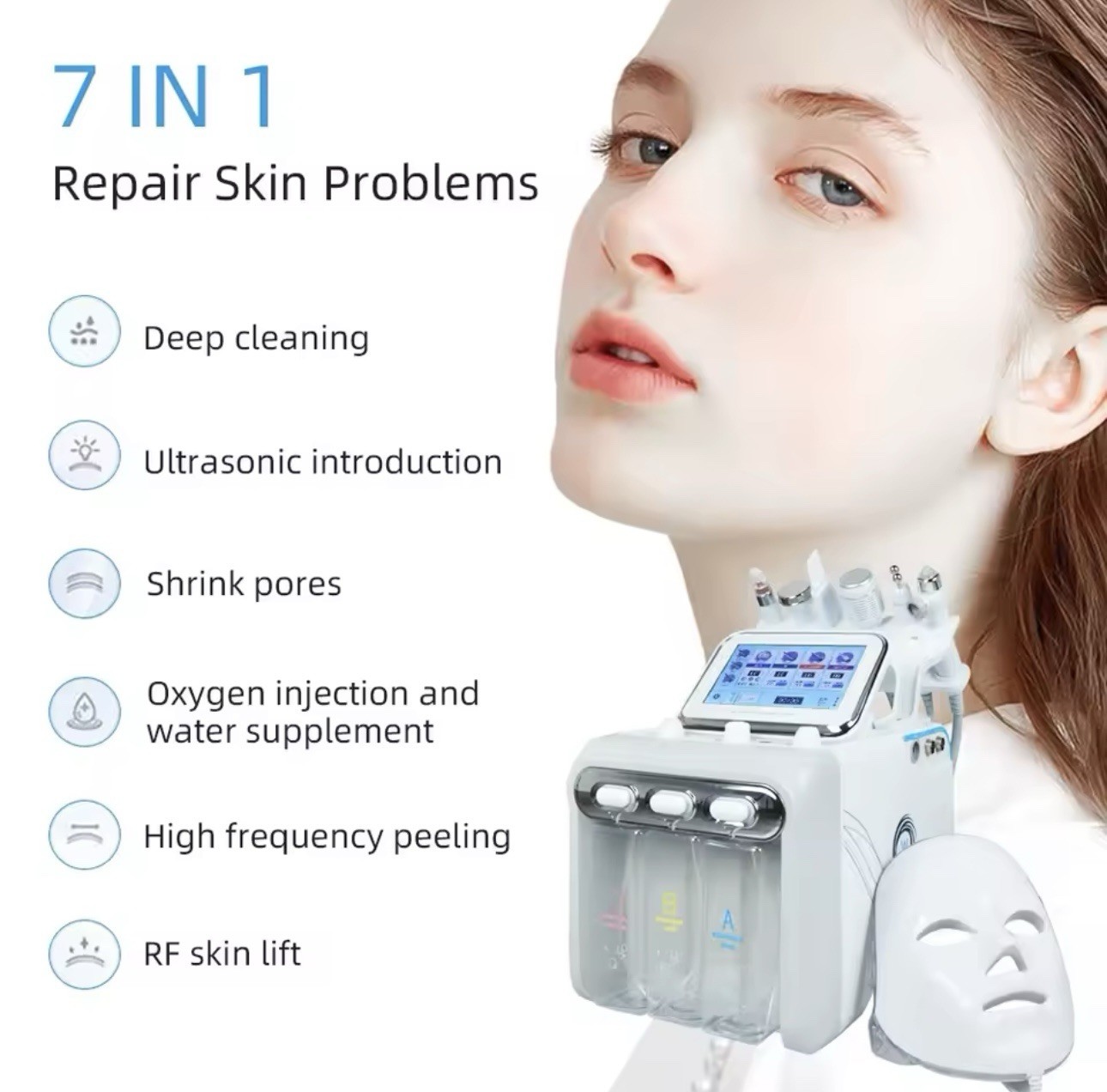Facial Machine Salon Grade Aesthetics Skin Care 7 In 1 Beauty Equipment At Home