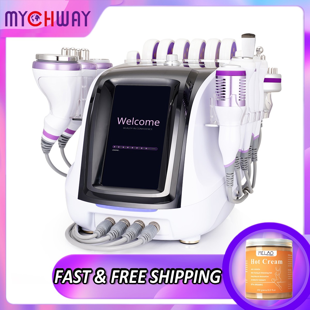 10 in 1 Beauty Machine Body Silhouette Massage Facial Care for Home with Cream