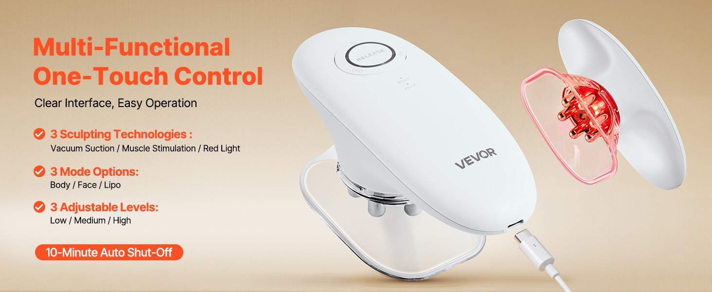 VEVOR Body Sculpting Machine 3-in-1 Electric Cellulite Massager with 3 Modes