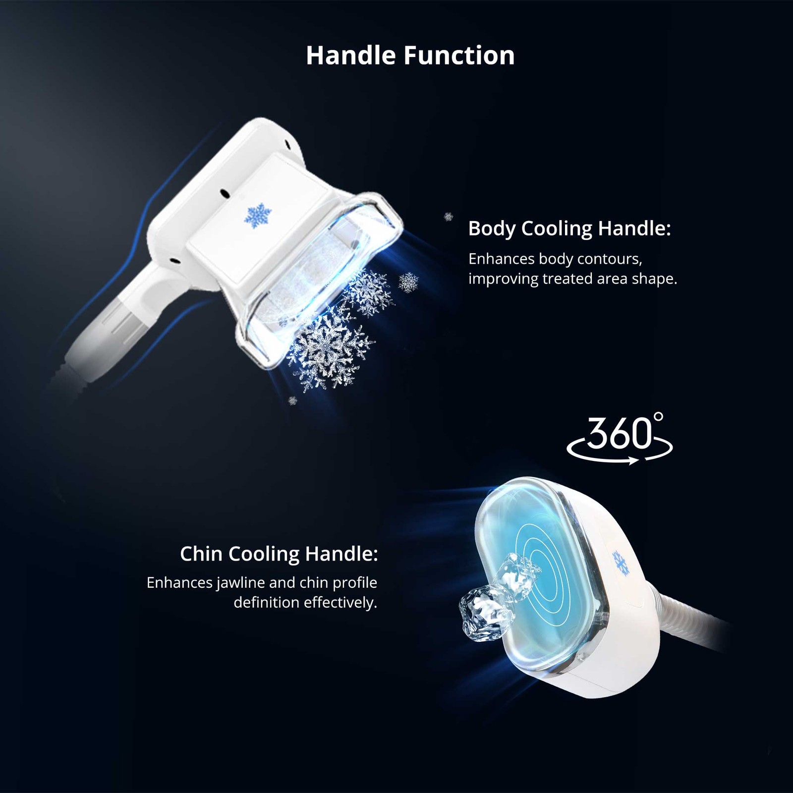 3 Handles Freezing Cool Therapy Double Chin Removal Body Massager Machine US