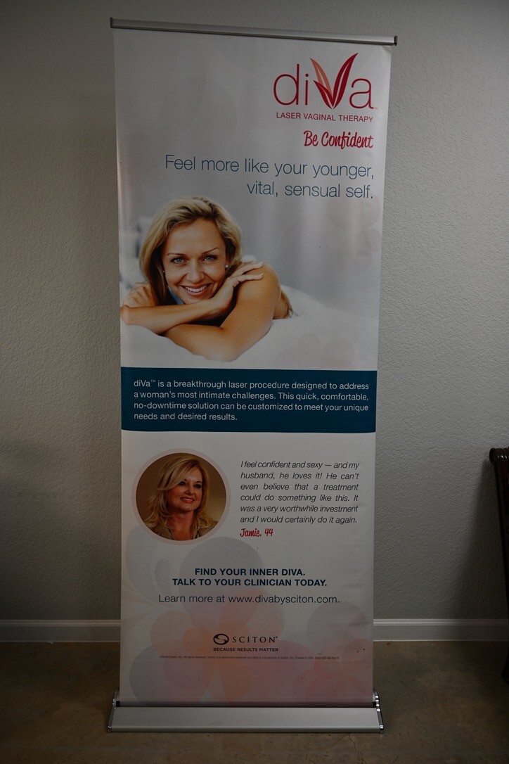 Promotional Retractable Banner Sciton Diva, Standup banner office Marketing
