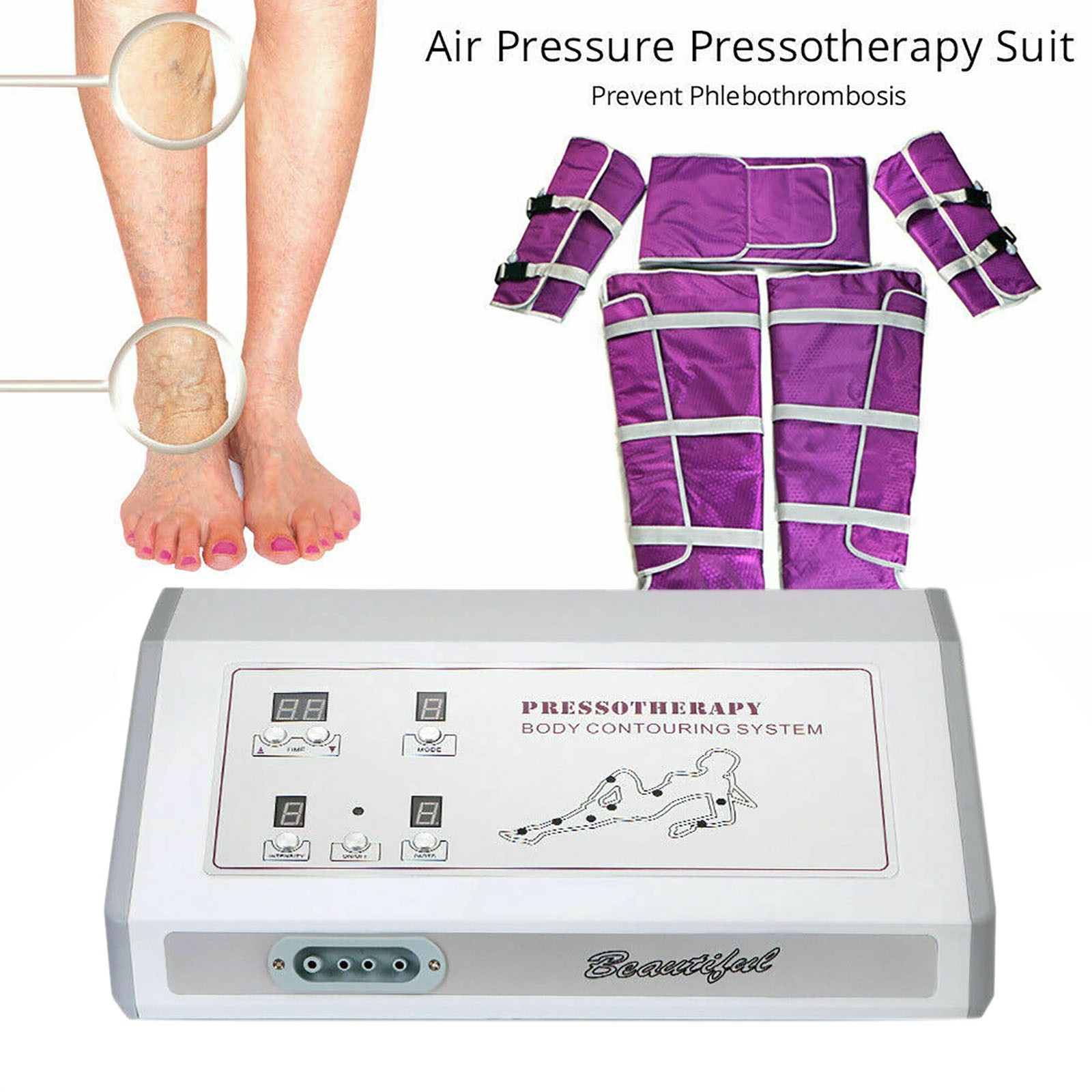 Air Pressure Pressotherapy Lymphatic Drainage Weight Loss Machine , Slimming Set
