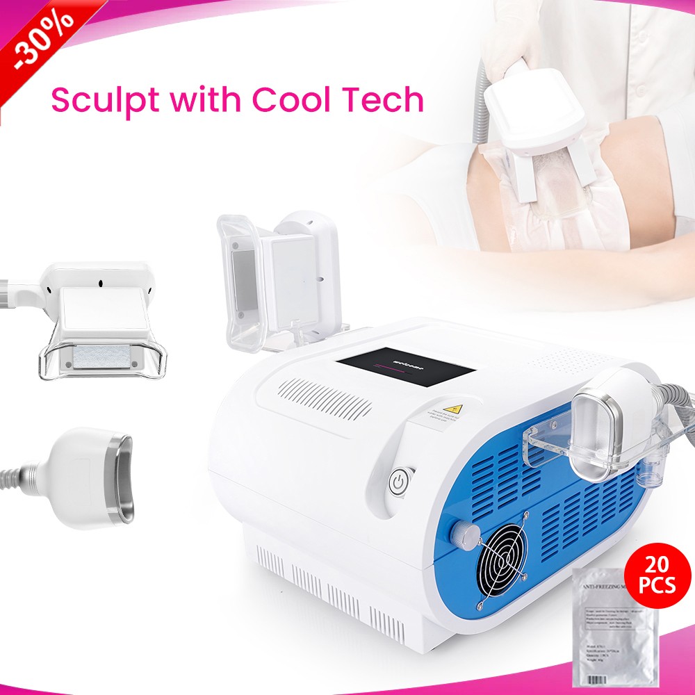 2 Handles Cold Freezing Beauty Machine for Body Massage Double Chin Removal Spa