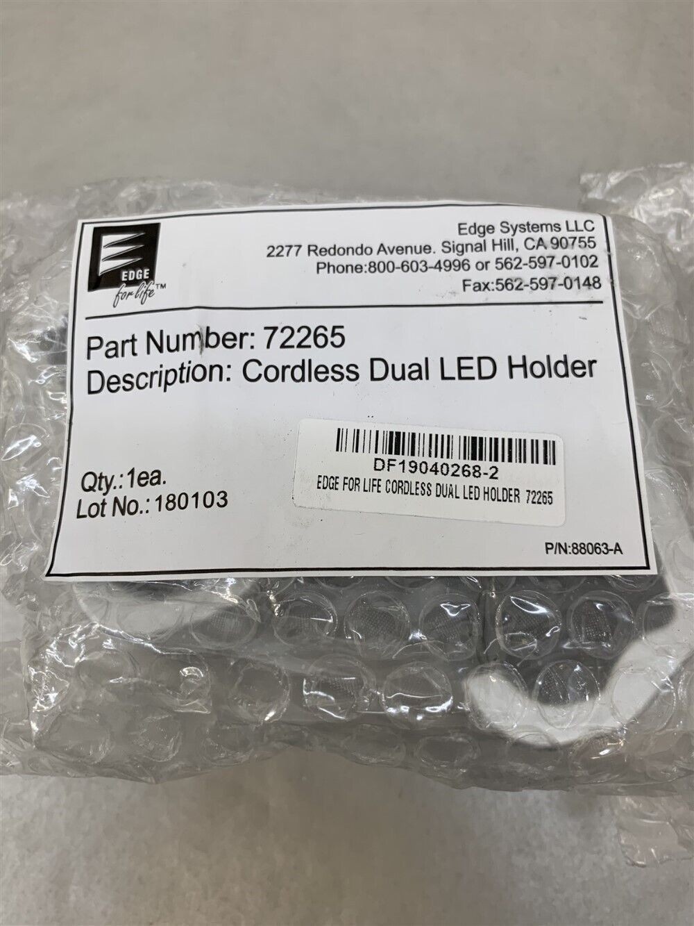 Edge Systems Cordless Dual LED Holder (72265) 88063-A