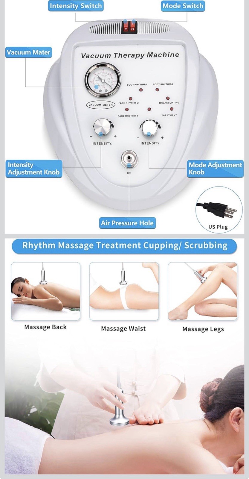 Breast Enlargement Butt Enhancement Body Cup Therapy Massage Beauty Device NEW