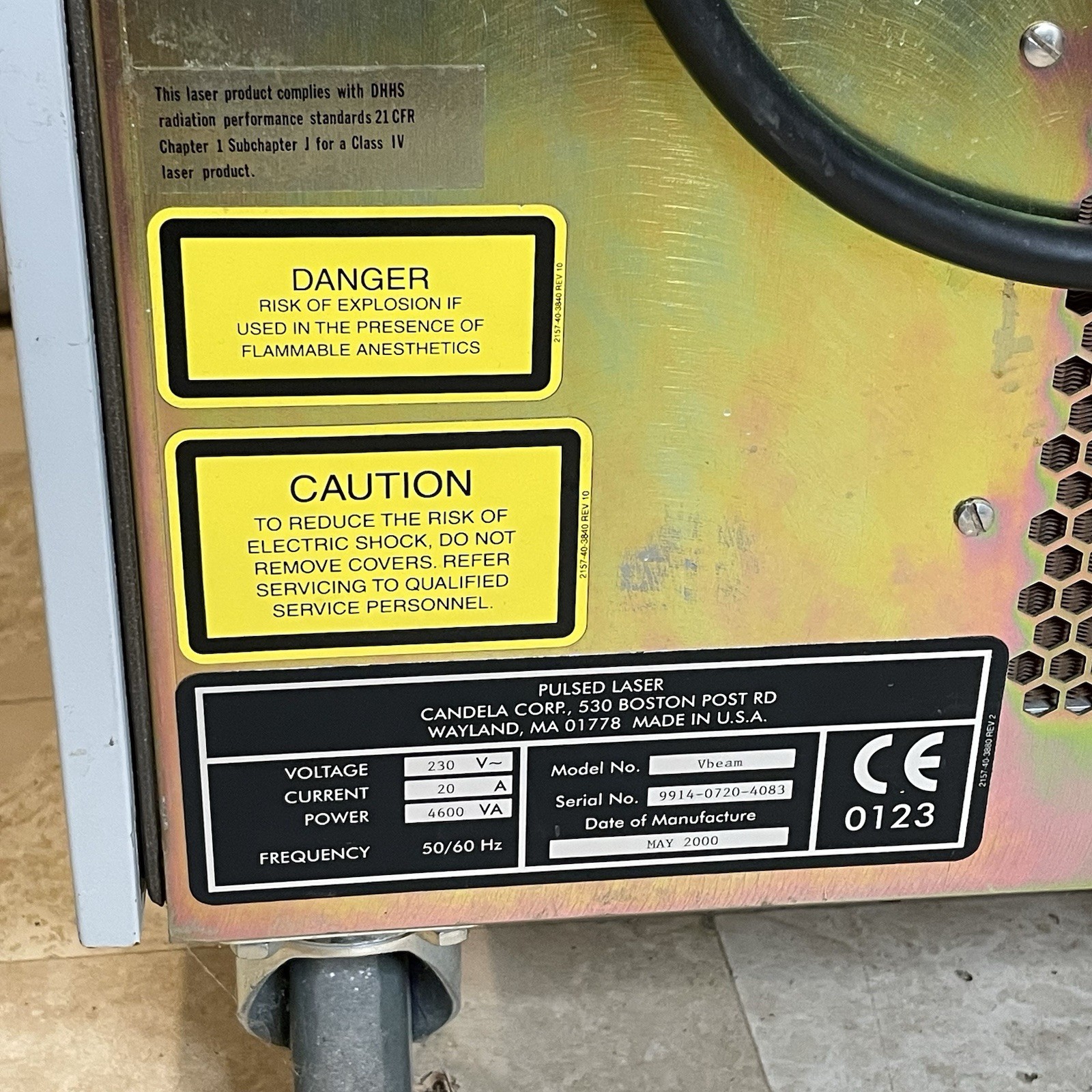 Candela VBeam Pulsed Dye Laser System – For Parts