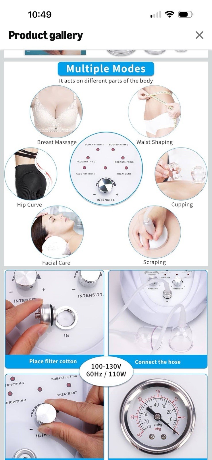 Breast Enlargement Butt Enhancement Body Cup Therapy Massage Beauty Device NEW