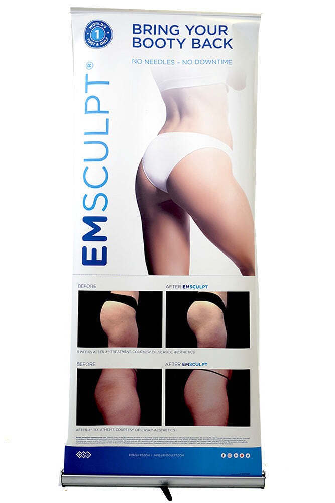 BTL Aesthetics Emsculpt “Bring Your Booty Back” Retractable Banner