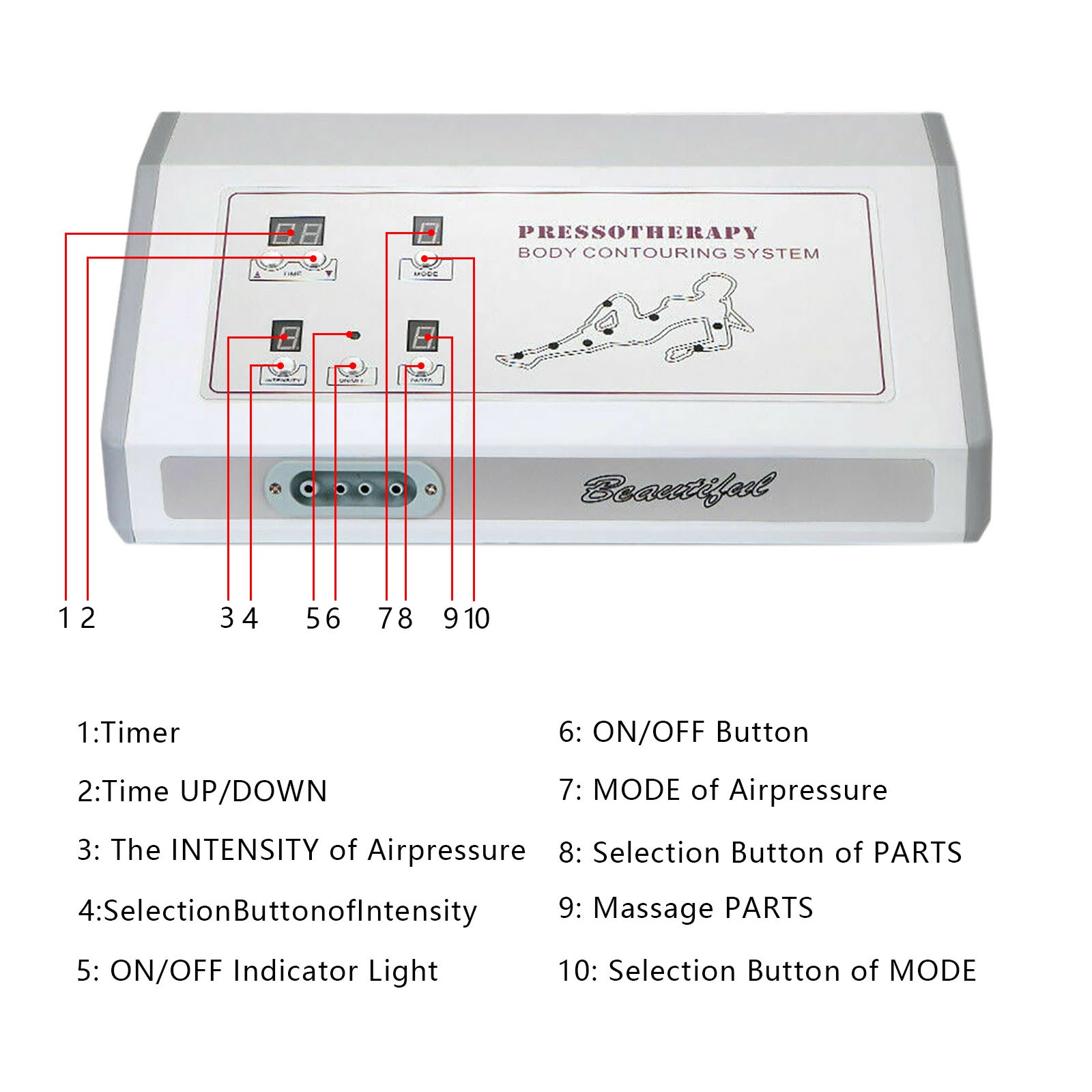 Air Pressure Massage Machine 7 Levels 6 Modes Body Slimming Suit for Home Beauty
