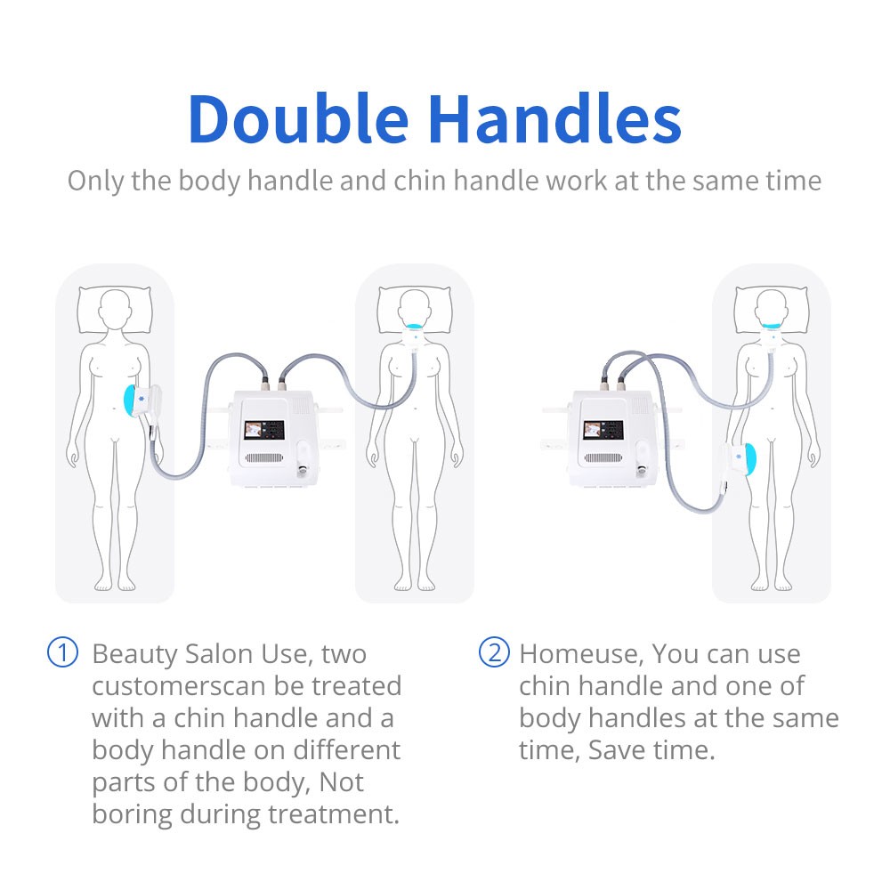 3 Handles Freezing Cool Therapy Double Chin Removal Body Massager Machine US