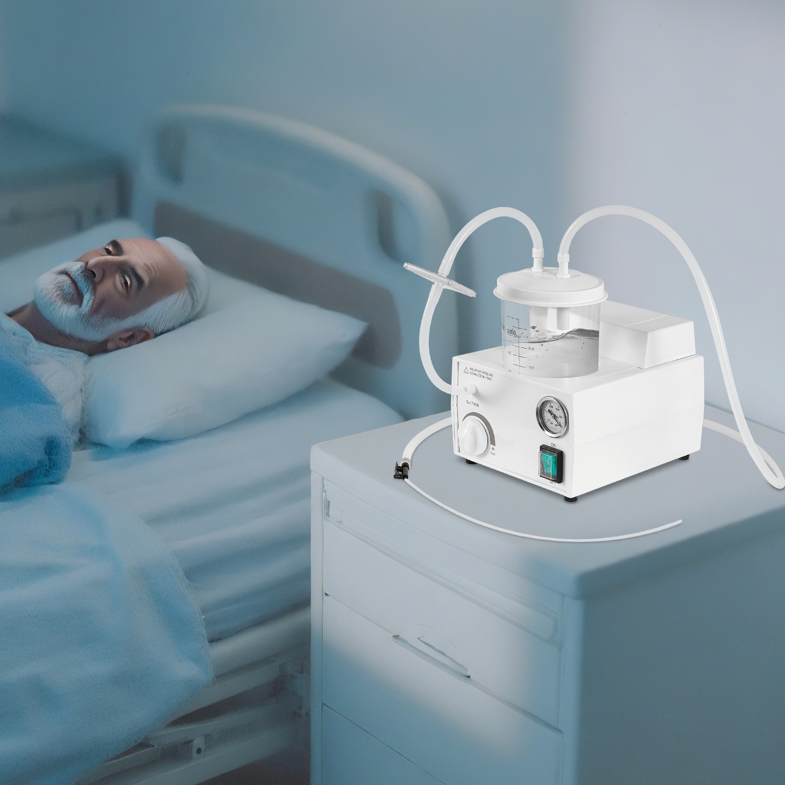 110V Portable Phlegm Suction Unit Sputum Aspirator Machine Medical Vacuum Pump