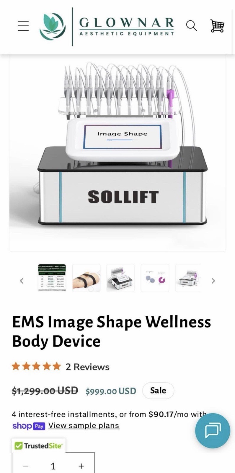 Glownar SOLLIFT Portable EMS Body Shaping Device for Cosmetology