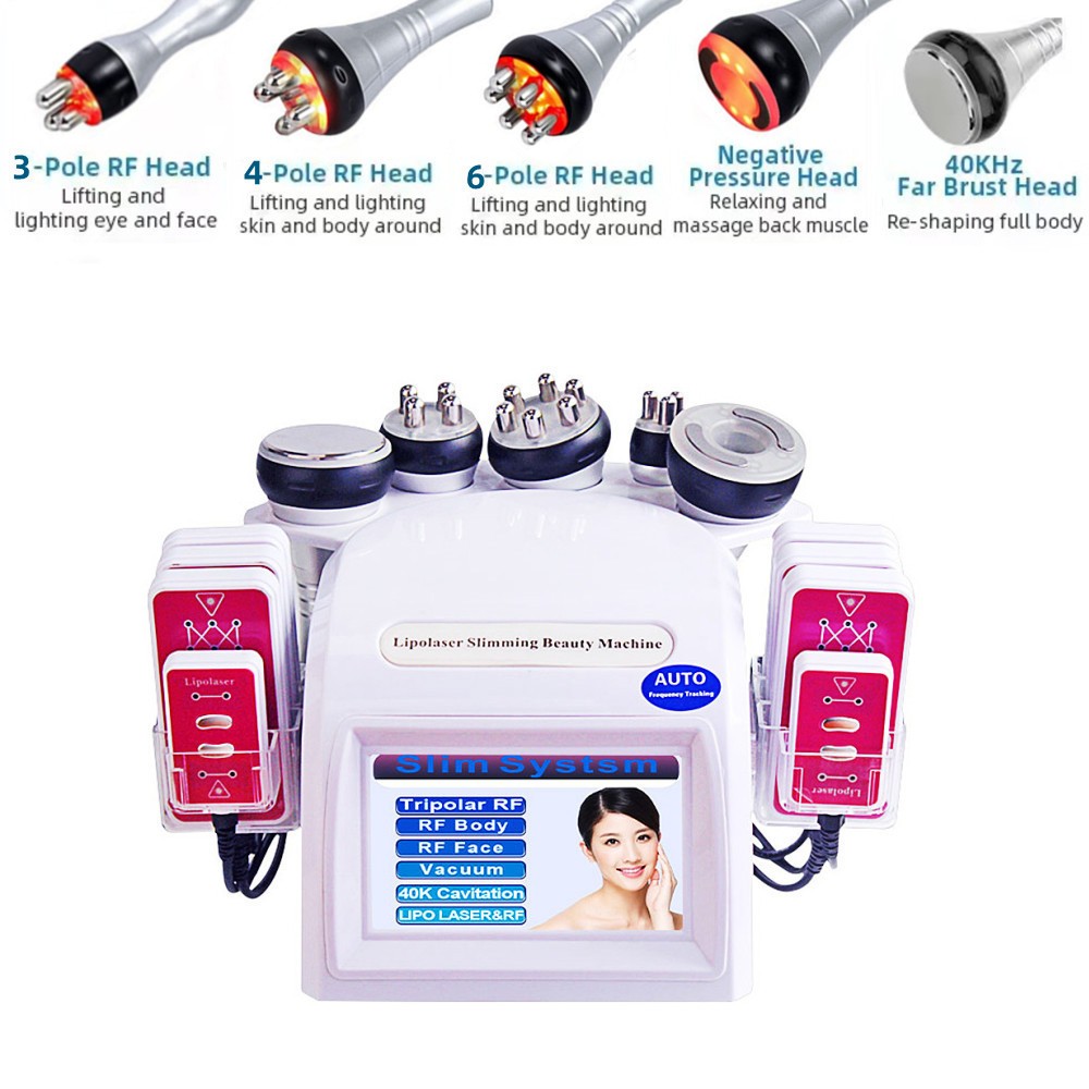 6 in 1 40K Ultrasonic Machine Cavitation Radio Frequency Cellulite Massage Skin