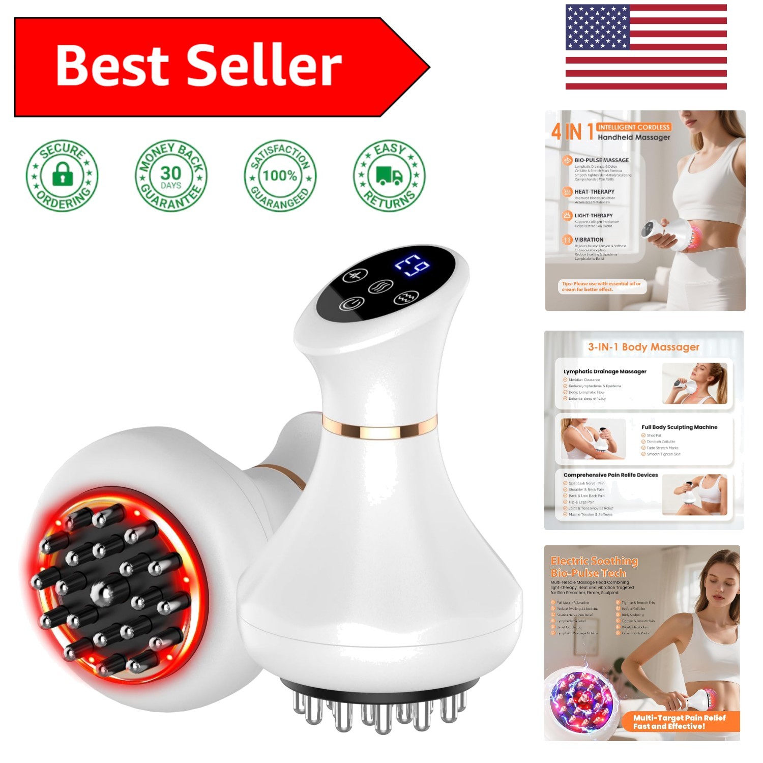 Body Sculpting Machine & Anti-Cellulite Massager: Rechargeable Lymphatic Drai…