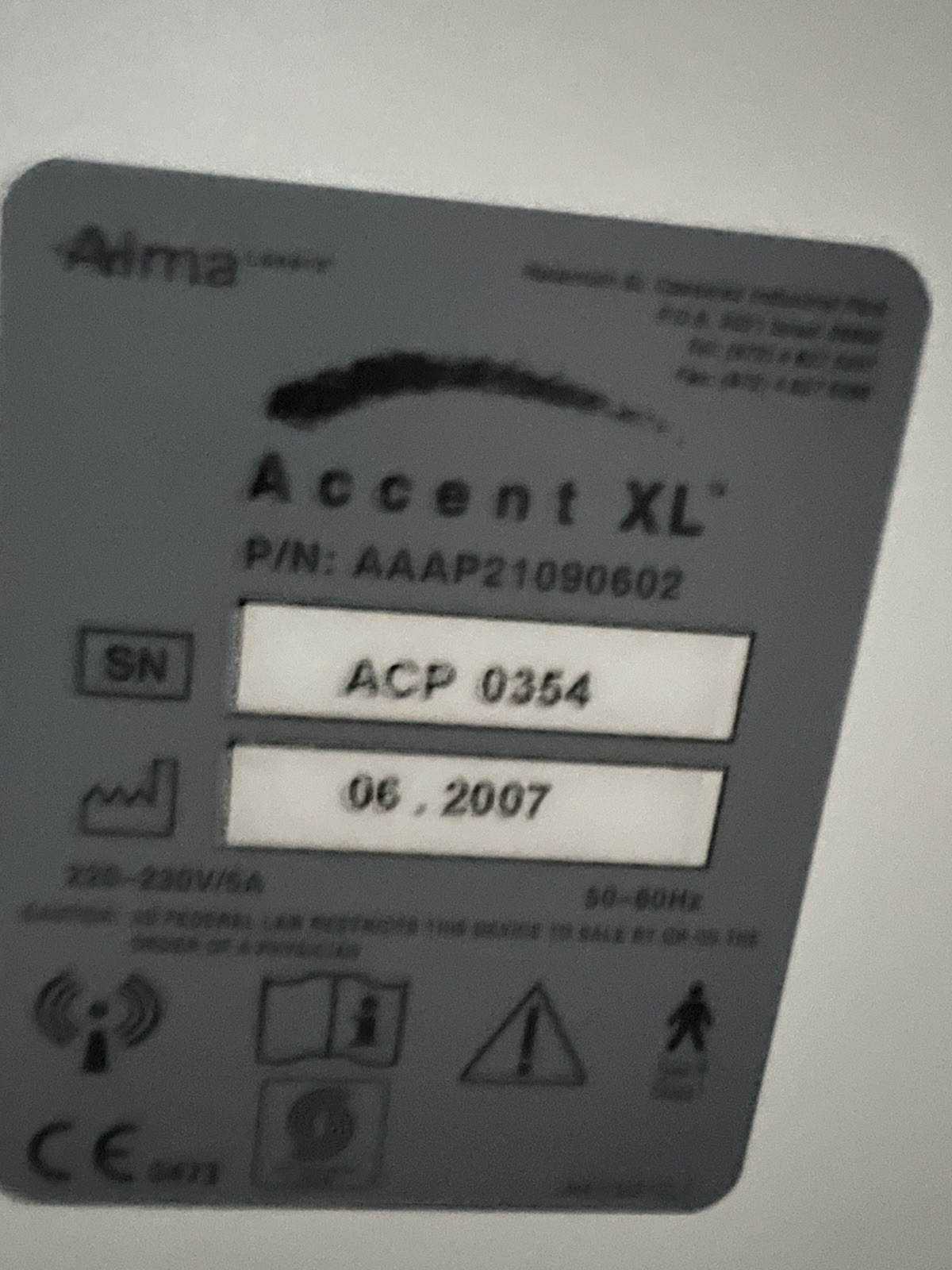 Accent XL by Alma Lasers with Unipolar and Bipolar 2007, body contouring