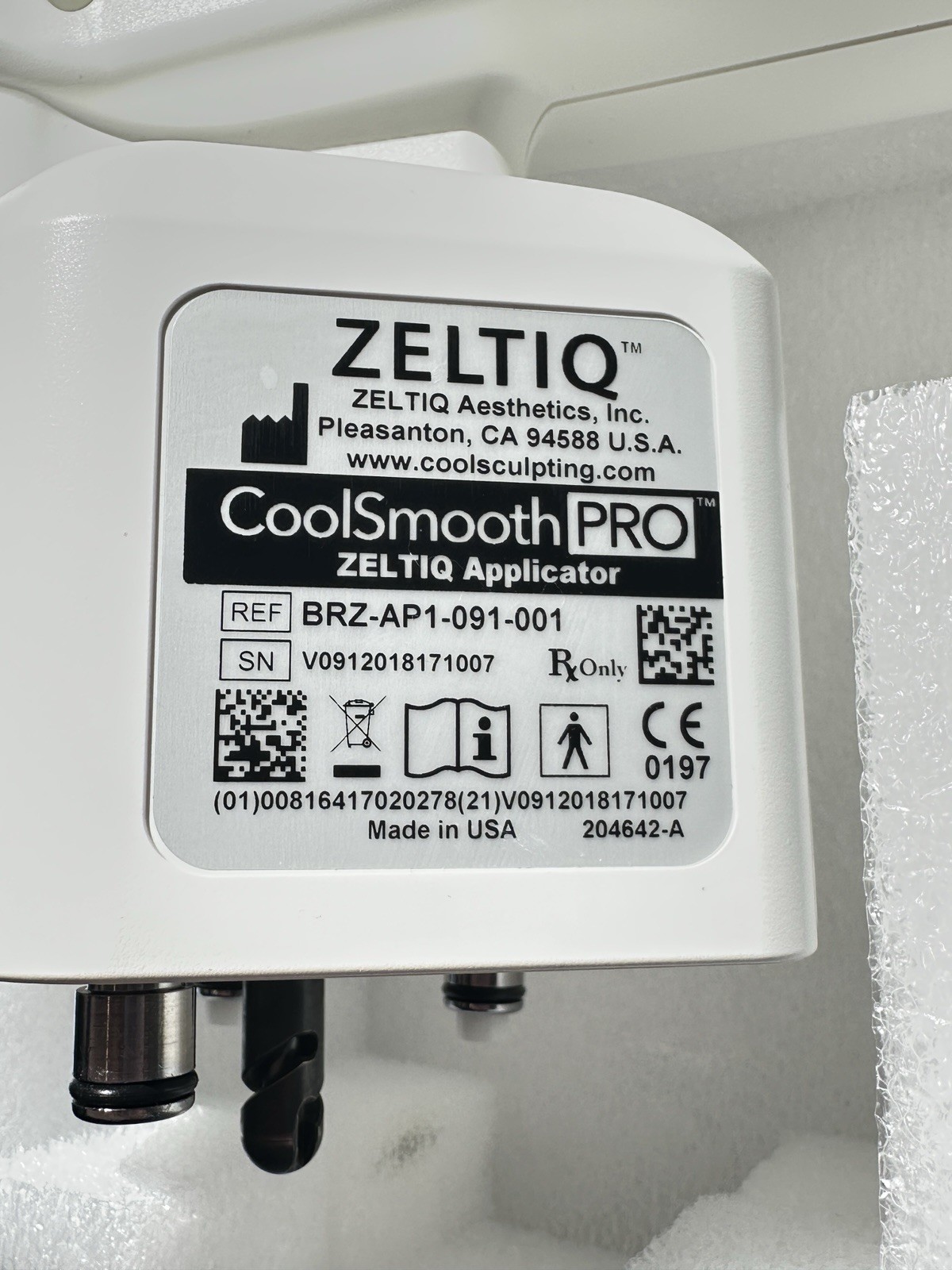 Tested + working — ZELTIQ CoolSmooth PRO Surface Applicator BRZ-AP1-091-001