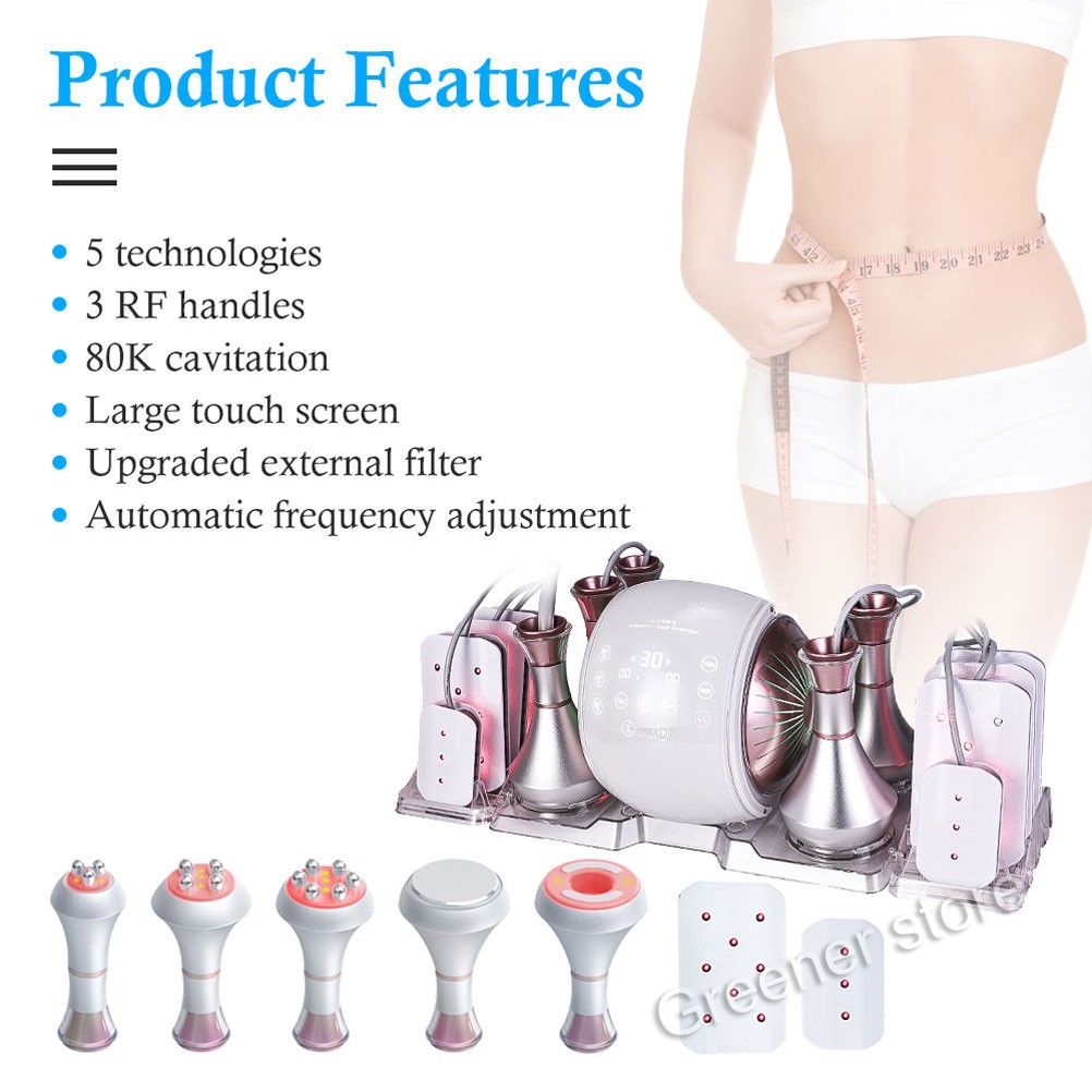 80K 6 In 1 Body Slimming Machine RF Anti-Wrinkle Rejuvenation Skin Lift Tighten