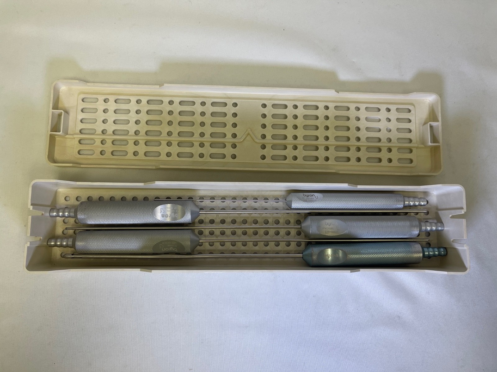 Set of 5 Byron Liposuction Cannulas w/ Sterilization Case Plastic Surgery